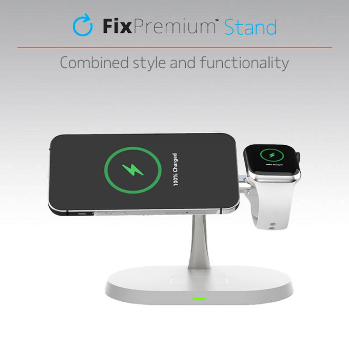 Uchwyt ładujący z Qi2 do iPhone, Apple Watch i AirPods, Biały, White, FixPremium