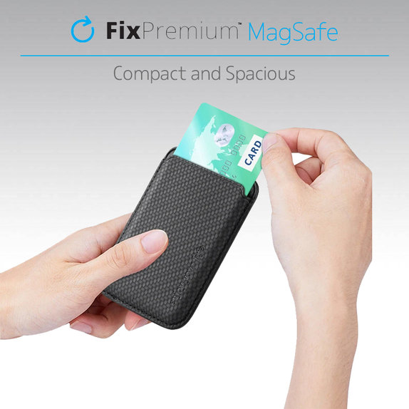 Portfel MagSafe Carbon, czarny, black, FixPremium