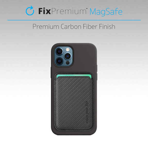 Portfel MagSafe Carbon, czarny, black, FixPremium