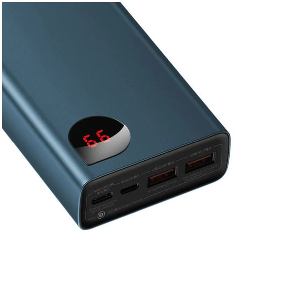 PowerBank 65W 20 000 mAh, niebieski, blue, Baseus