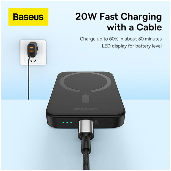 PowerBank MagSafe 6000 mAh | niebieski | blue | Baseus