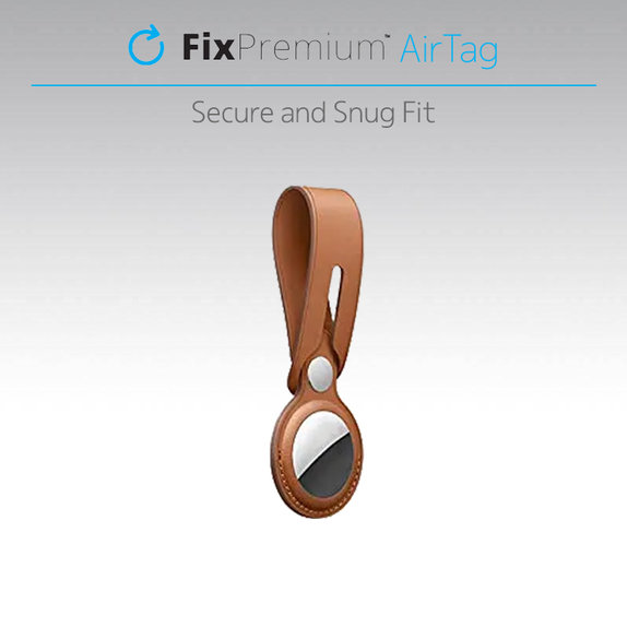 Skórzany Brelok do AirTag | niebieski | blue | FixPremium