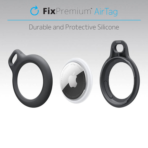 Etui ze sznurkiem do AirTag, czarny, black, FixPremium
