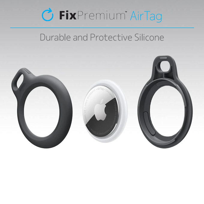 Etui ze sznurkiem do AirTag, czarny, black, FixPremium
