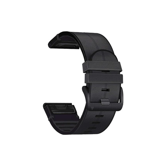 Silikonowy pasek do Garmin, QuickFit 22mm, Czarny, Black, FixPremium