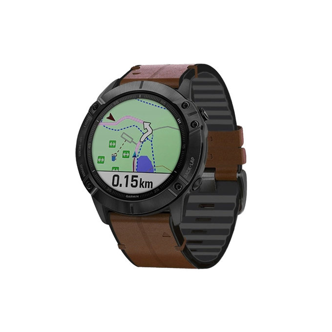 Pasek skórzany do Garmin, QuickFit 26mm, Brązowy, Brown, FixPremium