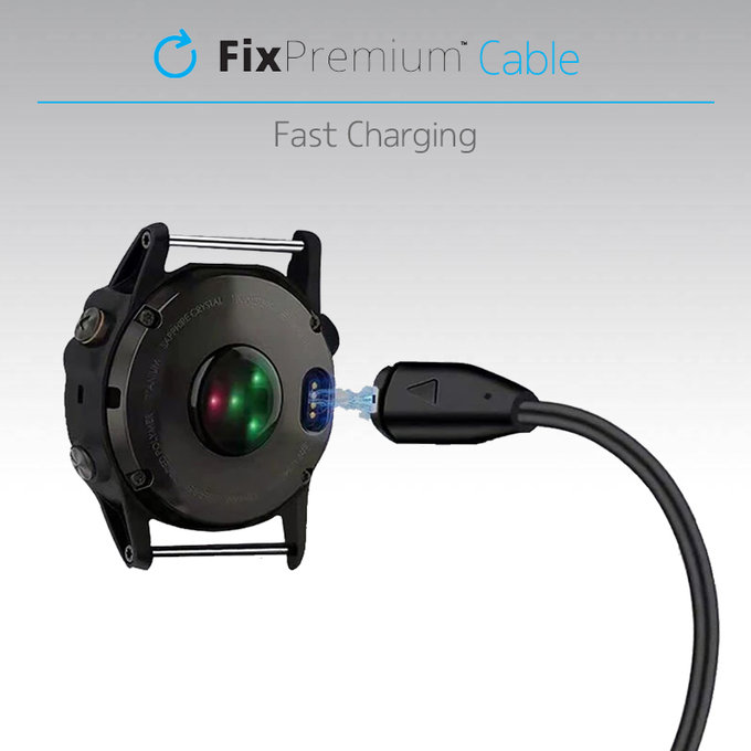Kabel ladowania do zegarka Garmin, czarny, black, FixPremium