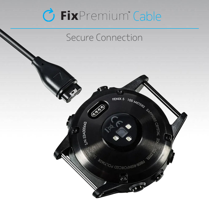Kabel ladowania do zegarka Garmin, czarny, black, FixPremium
