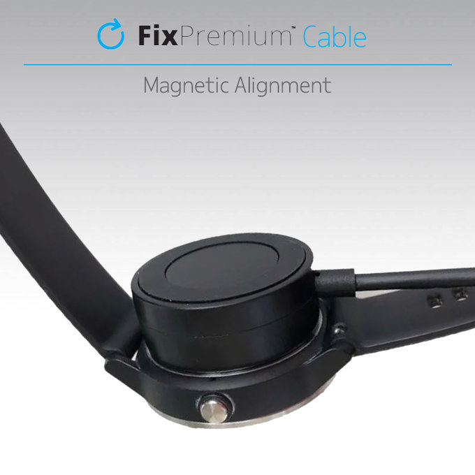 Stacja ładująca do zegarka Garmin, Czarna, Magnetyczne dopasowanie, FixPremium