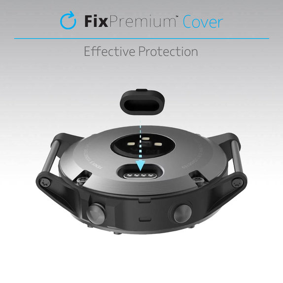 Oslona portu ladowania do zegarka Garmin, Szary, Gray, FixPremium