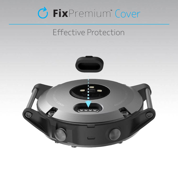 Oslona portu ladowania do zegarka Garmin, Szary, Gray, FixPremium