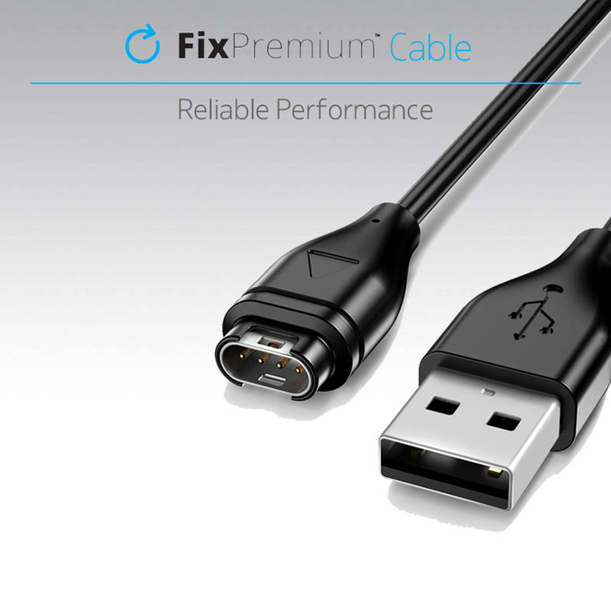Kabel ładujący USB-C do zegarka Garmin, Czarny, Black, Szybkie ładowanie, FixPremium