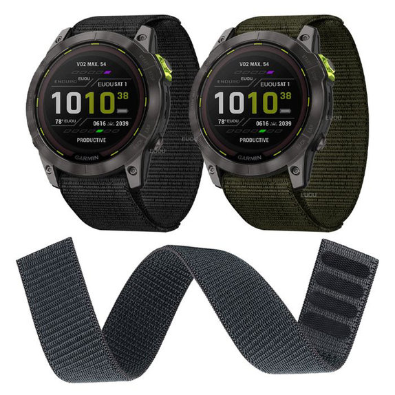 Pasek do Garmin, 26mm, Nylonowy, Czarny, Black, FixPremium
