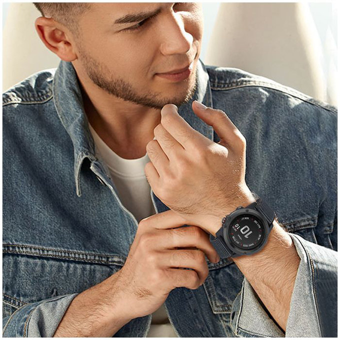 Pasek do Garmin, 26mm, Nylonowy, Czarny, Black, FixPremium