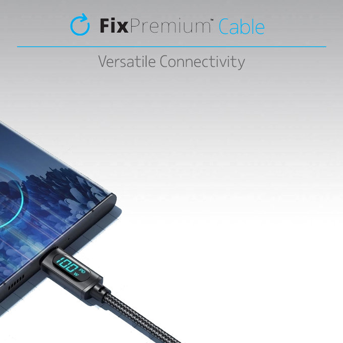 Kabel USB-C do USB z funkcją zasilania, 1m, Czarny, Black
