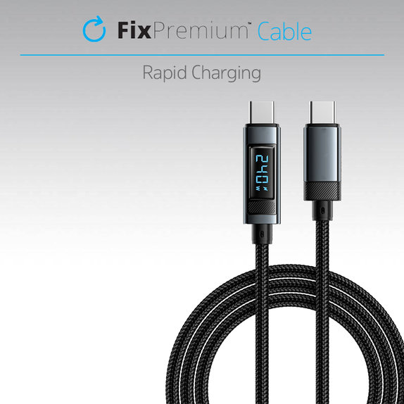 Kabel USB-C do USB z funkcją zasilania, 1m, Czarny, Black