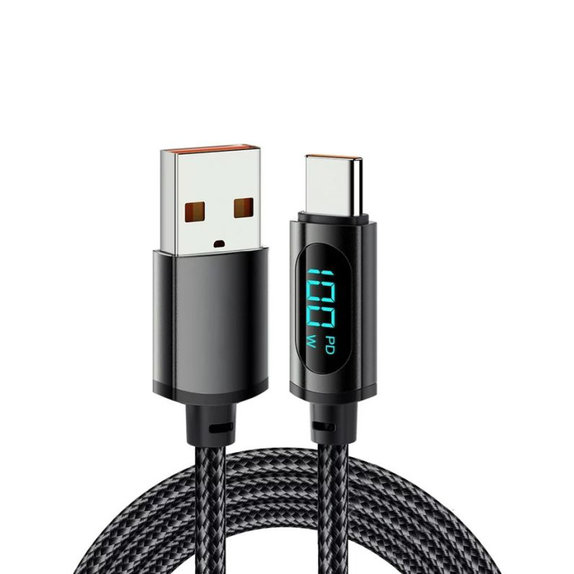 Kabel USB-C do USB z funkcją zasilania, 1m, Czarny, Black