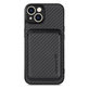 Etui do iPhone 13 mini, Carbon z MagSafe Wallet, Czarny, Black, FixPremium