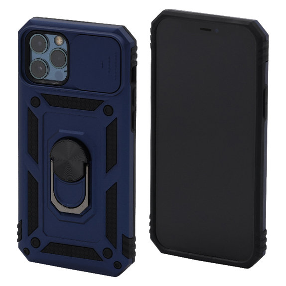 Etui do iPhone 12, 12 Pro, CamShield, Niebieski, Blue, FixPremium