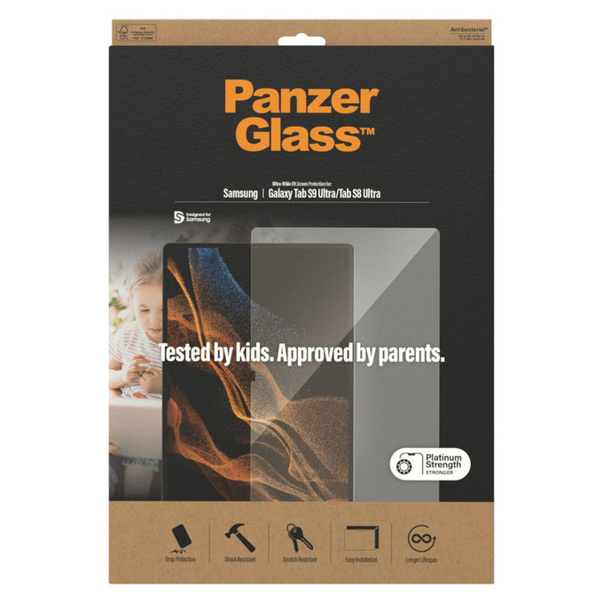 Szkło hartowane UWF do Samsung Galaxy Tab S9 Ultra/Tab S8 Ultra, Przezroczyste, PanzerGlass