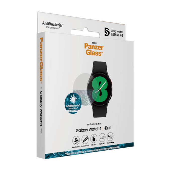 Szkło hartowane Flat Glass AB do Samsung Galaxy Watch 4 40 mm, Przezroczyste, PanzerGlass