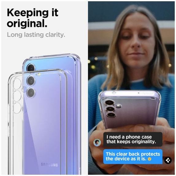Etui do Samsung A34 5G, Ultra Hybrid, Crystal Clear, Spigen