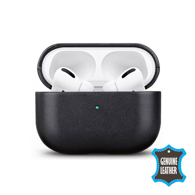Etui do AirPods Pro 2, Skórzane, Czarny, Black, FixPremium