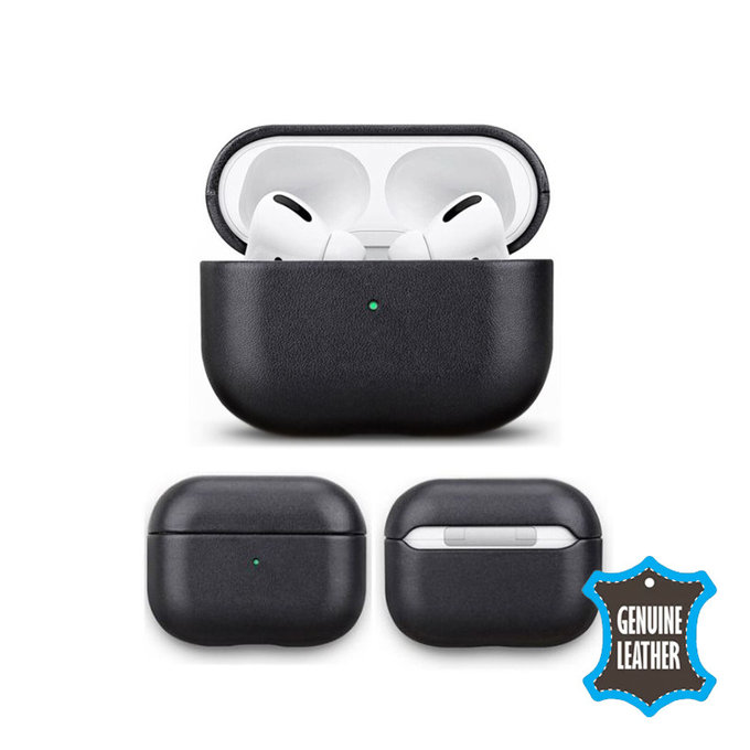 Etui do AirPods Pro 2, Skórzane, Czarny, Black, FixPremium