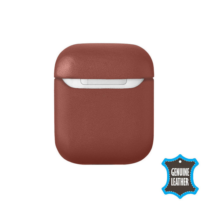 Etui do AirPods 1, 2, Skórzane, Brązowy, Brown, FixPremium