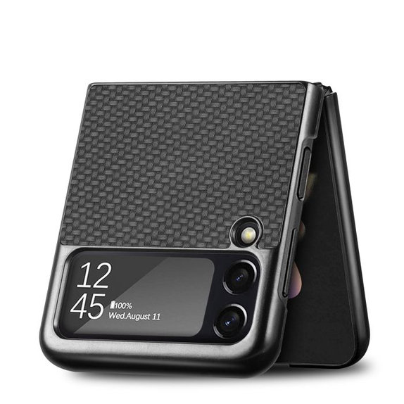 Etui do Samsung Z Flip 2, Carbon, Czarny, Black, FixPremium