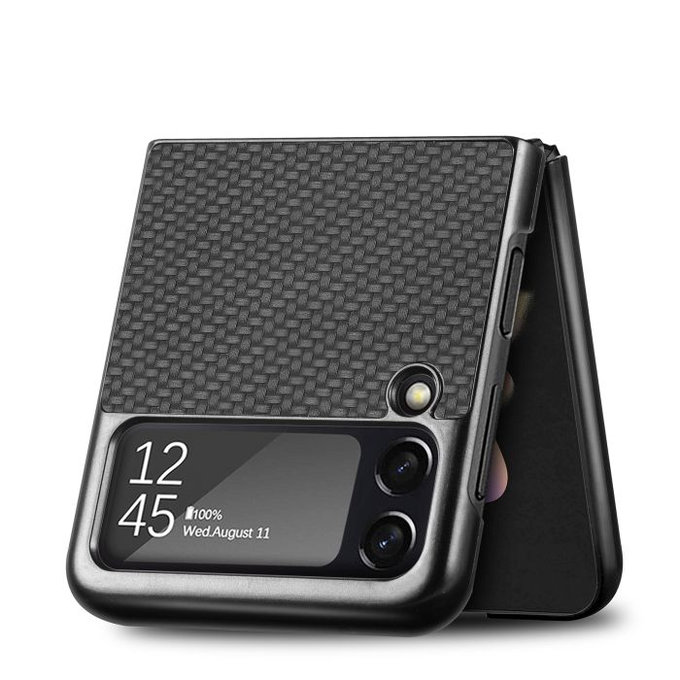 Etui do Samsung Z Flip 2, Carbon, Czarny, Black, FixPremium