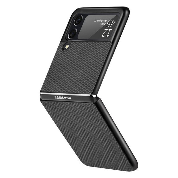 Etui do Samsung Z Flip 2, Carbon, Czarny, Black, FixPremium