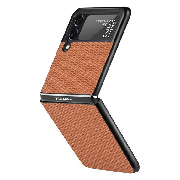 Etui do Samsung Z Flip 2, Carbon, Brązowy, Brown, FixPremium