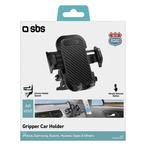 Uchwyt Samochodowy Gripper, do kratki, czarny, black, SBS