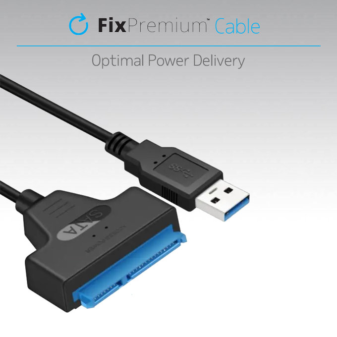 Kabel USB / SATA 2.5", czarny, black, FixPremium