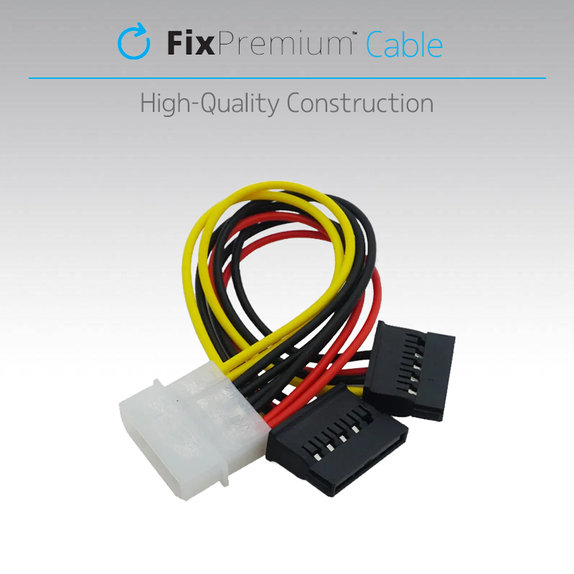 Kabel zasilający - IDE ATA, Podwójne złącza SATA, Kompatybilny z HDD i SSD, FixPremium