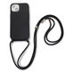 Etui Silikonowe ze sznurkiem do iPhone 13, 14, czarny, black, FixPremium