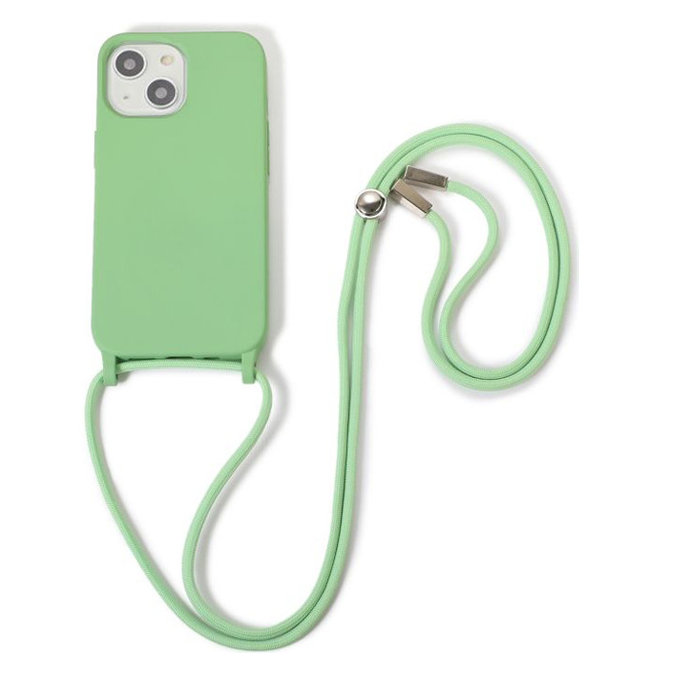 Etui Silikonowe ze sznurkiem do iPhone 14 Plus, zielony, green, FixPremium