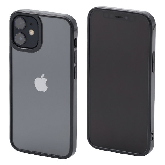 Etui do iPhone 12 mini, Invisible, Czarny, Black, FixPremium