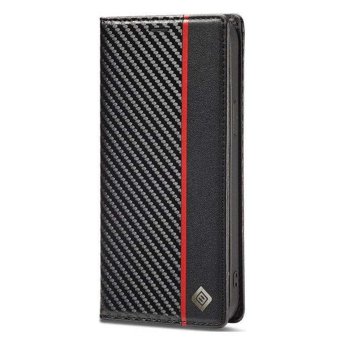 Etui do Samsung S23 Plus, Carbon Wallet, Czarny, Black, FixPremium