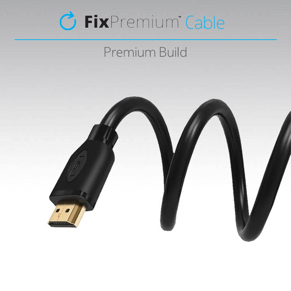 Kabel HDMI do HDMI, HDMI 2.0, 1m, Obsługa 4K Ultra HD i HDR, Czarny, Black, FixPremium