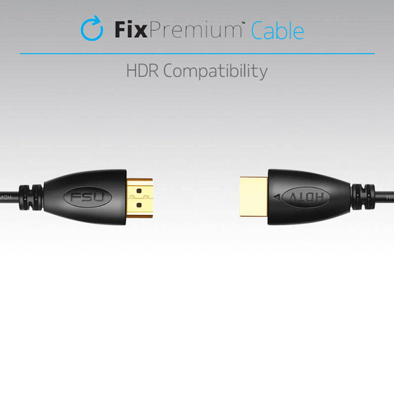 Kabel HDMI do HDMI, HDMI 2.0, 1m, Obsługa 4K Ultra HD i HDR, Czarny, Black, FixPremium