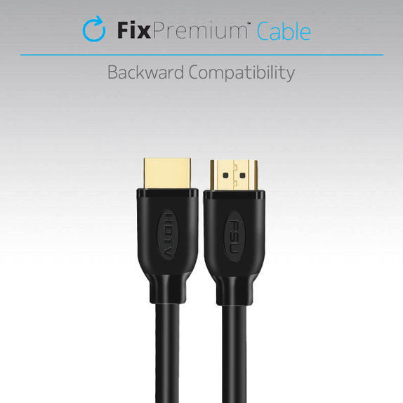 Kabel HDMI do HDMI, HDMI 2.0, 1m, Obsługa 4K Ultra HD i HDR, Czarny, Black, FixPremium