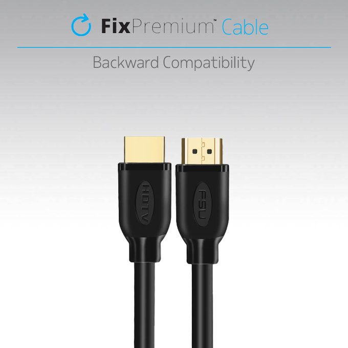 Kabel HDMI do HDMI, HDMI 2.0, 1m, Obsługa 4K Ultra HD i HDR, Czarny, Black, FixPremium