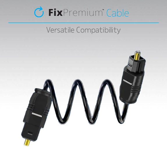 Kabel audio optyczny, 2m, Czarny, Black, FixPremium