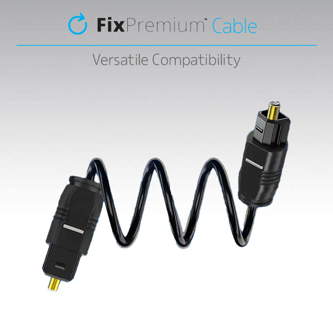 Kabel audio optyczny, 2m, Czarny, Black, FixPremium