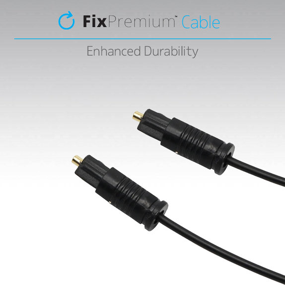 Kabel audio optyczny, 2m, Czarny, Black, FixPremium