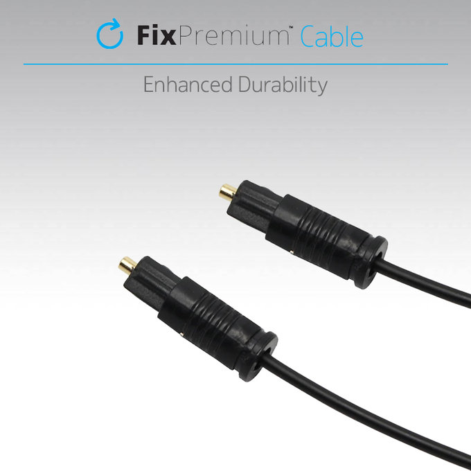 Kabel audio optyczny, 2m, Czarny, Black, FixPremium