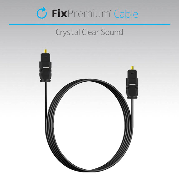 Kabel audio optyczny, 2m, Czarny, Black, FixPremium