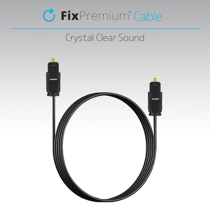 Kabel audio optyczny, 2m, Czarny, Black, FixPremium